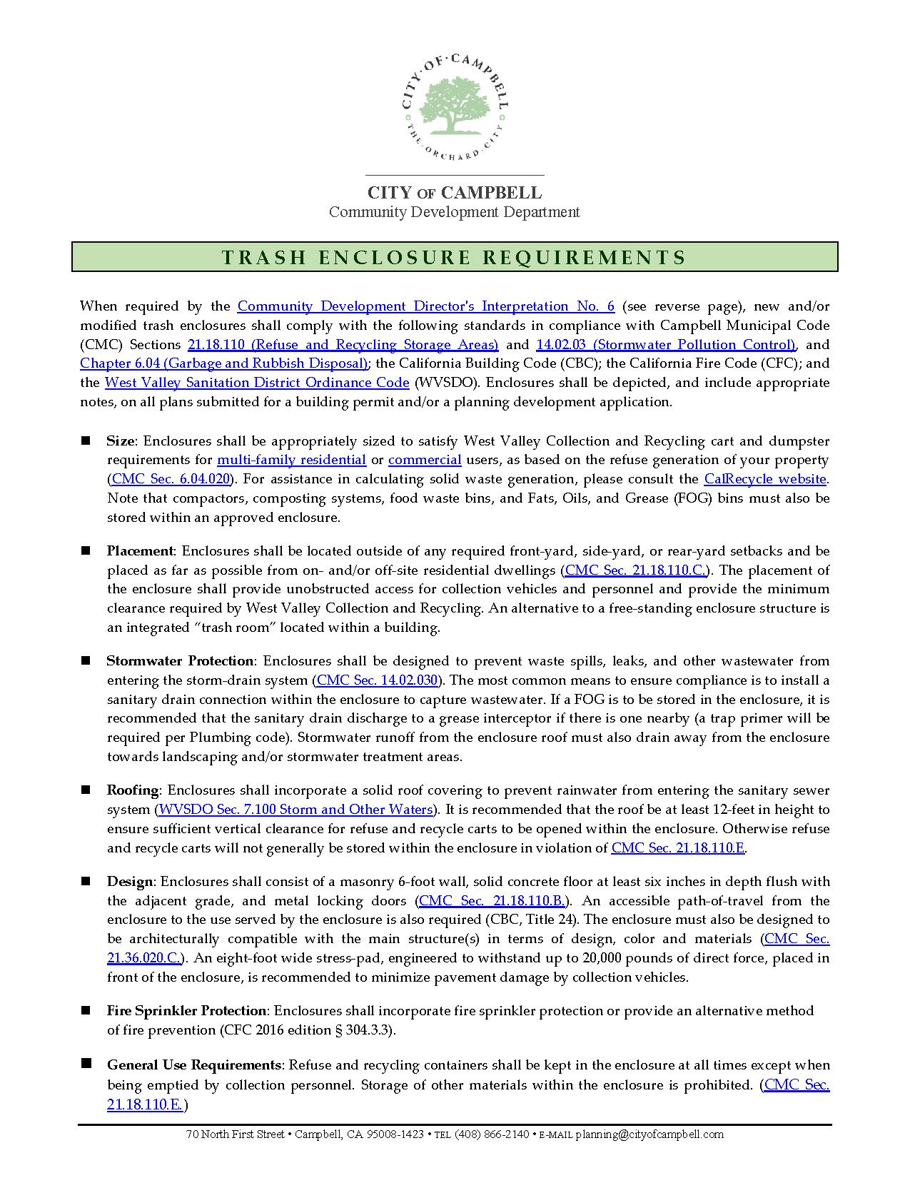 Trash Enclosure Handout