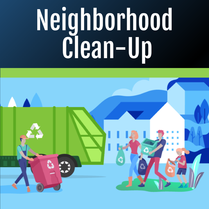 Family taking recyclables to curb for pickup