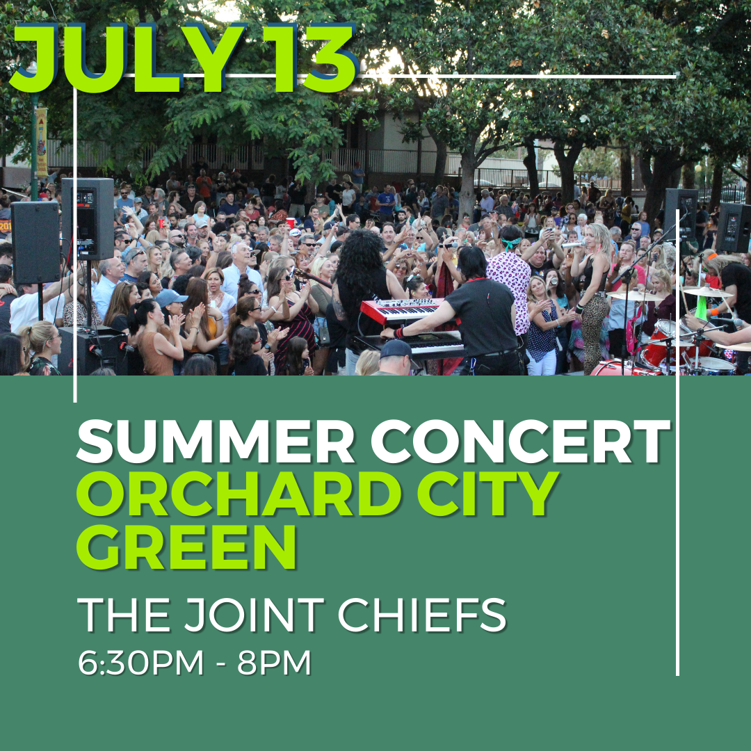 July 13 Summer Concert Orchard City Green - The Joint Chiefs