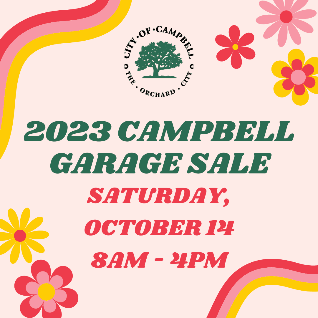 2023 Campbell Garage Sale Saturday October 14 from 8AM to 4PM,FLYER FOR GARAGE SALE 2023 (Instagram 
