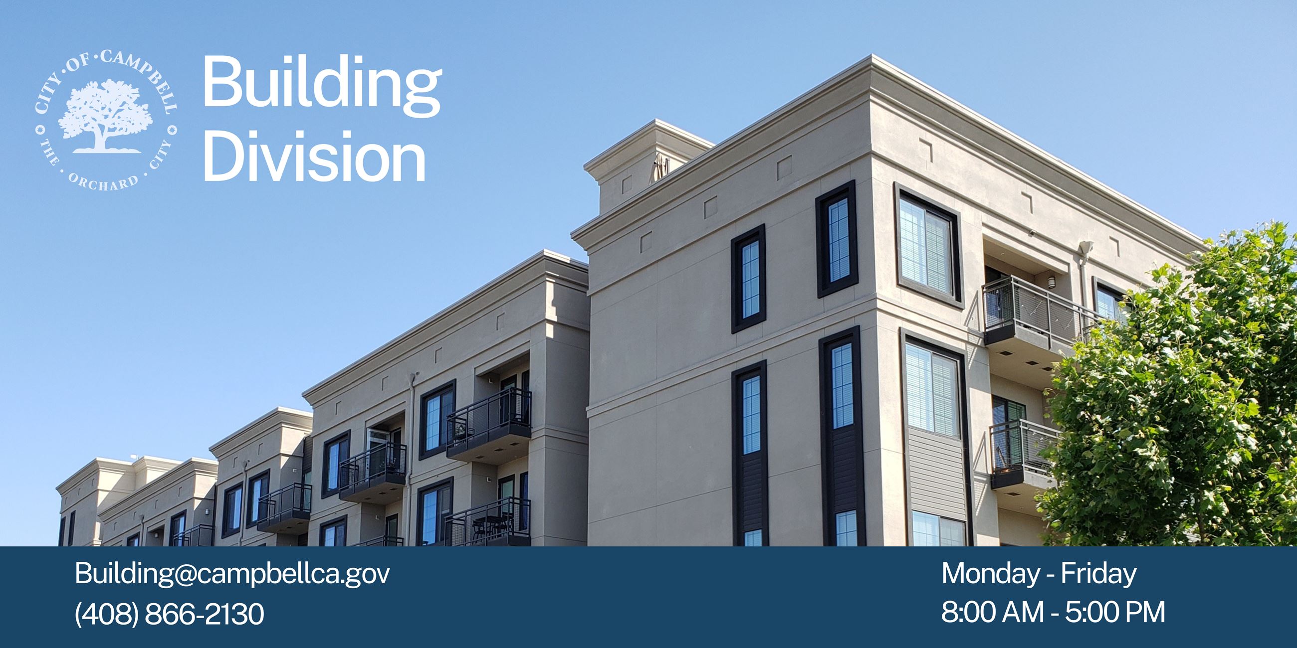 A Building in campbell image with building contact information banner