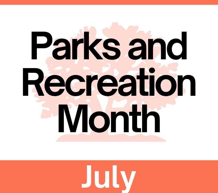 icon that says parks and recreation month
