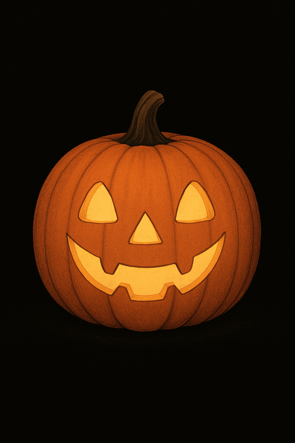 Black background with an orange jack-o-lantern