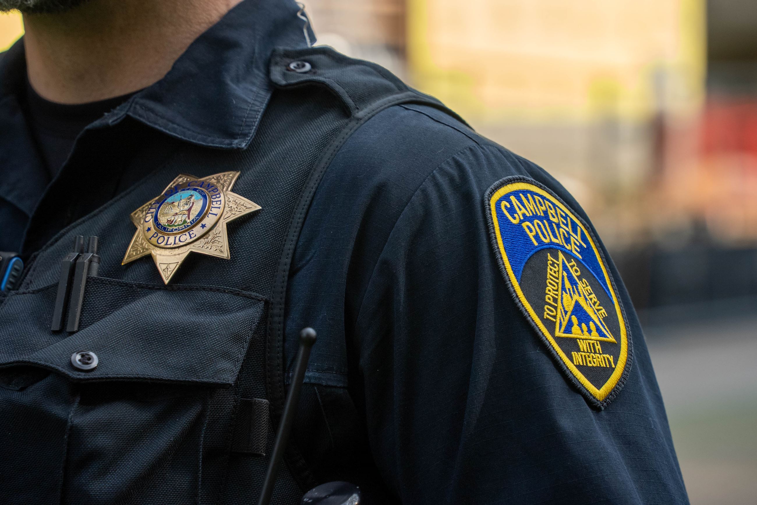 Campbell police officer badge and patch