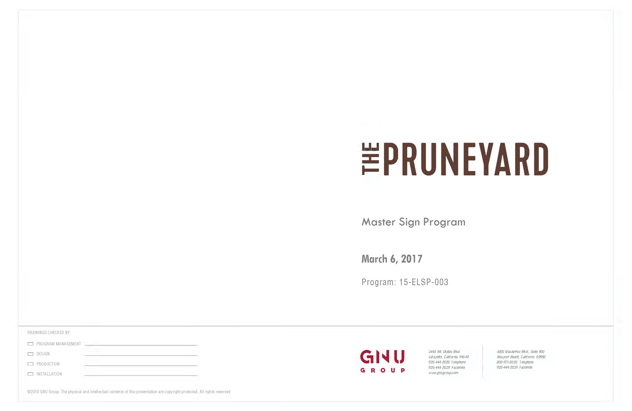 Pruneyard Master Sign Plan