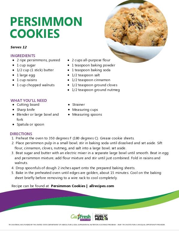 recipe for persimmon cookies