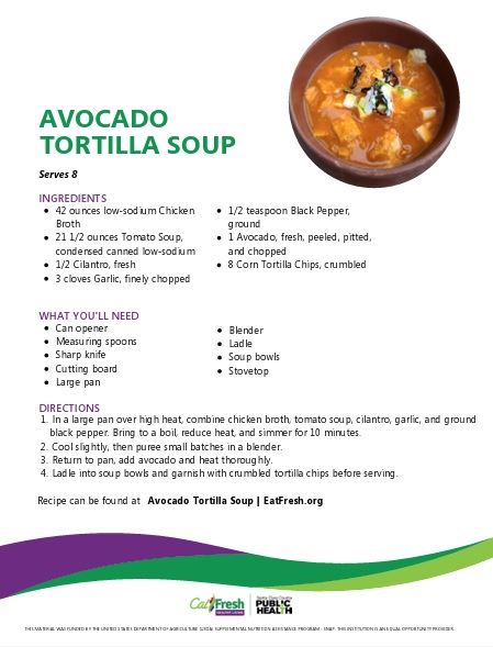 recipe for avocado tortilla soup