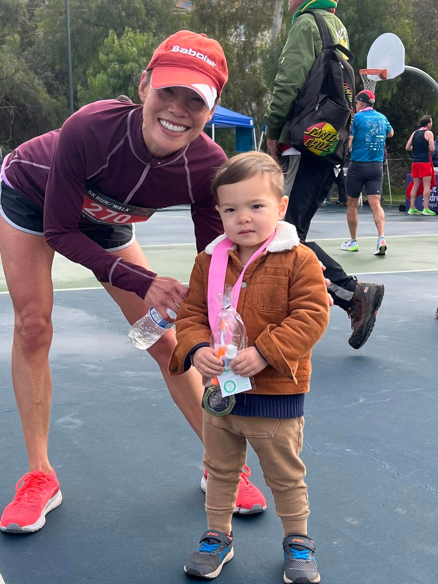 Valentine Fun Run - Mom with child at Fun Run Event